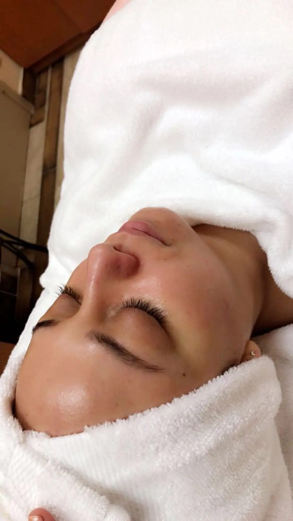 Facial treatment in progress at Urban Glam, Koreatown Los Angeles